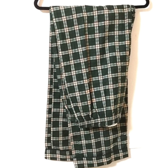TEN WEST DARK GREEN PLAID PAJAMA PANTS & LONG SLEEVE SHIRT SET SIZE XL EUC - Picture 5 of 8